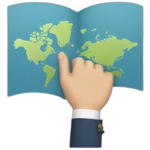 white hands holding a map emoji
