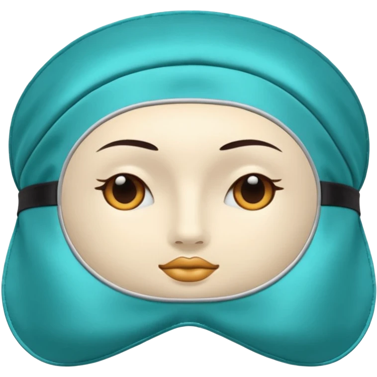 Silk Sleeping mask of  turquoise color emoji