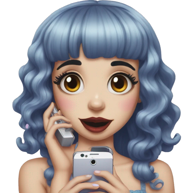 Melanie Martinez with a phone emoji