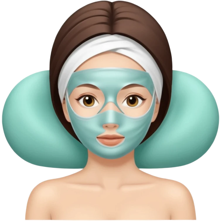 white Lady with face mask spa beauty full face relaxing emoji