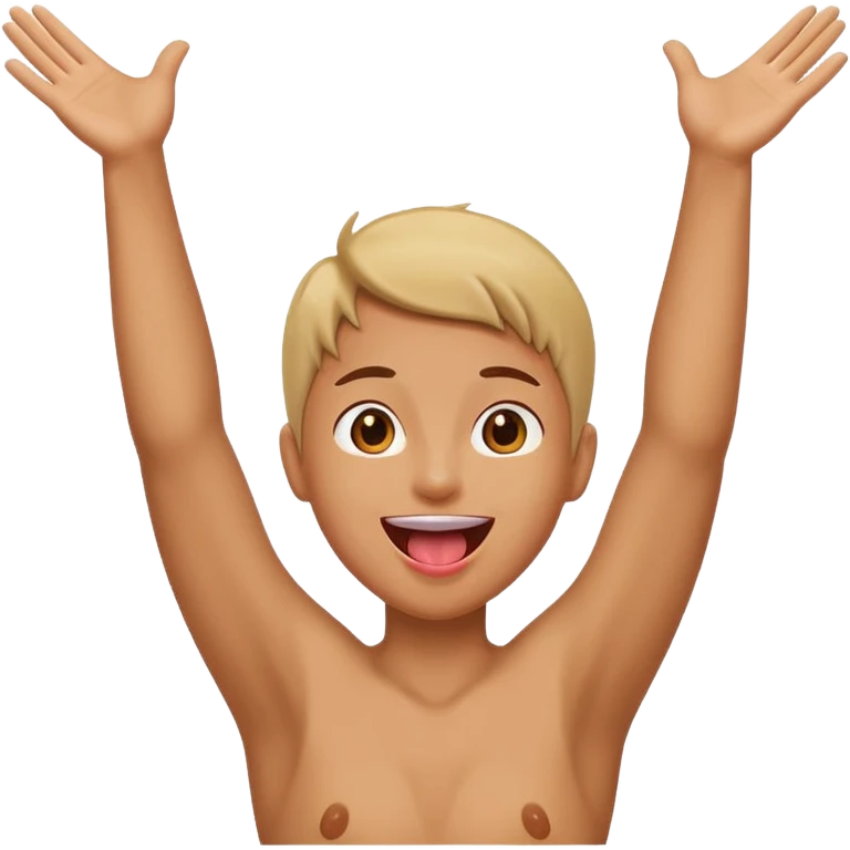 face with tongue out and both arms up emoji