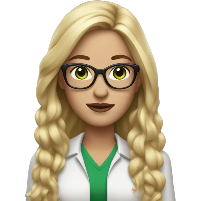 Realistic woman with blonde hair green eyes and glasses  emoji