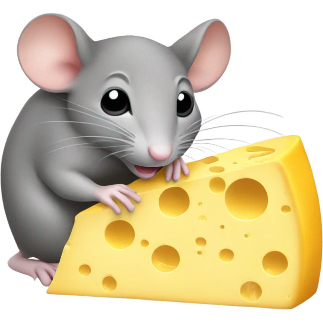 mouse eating cheese emoji