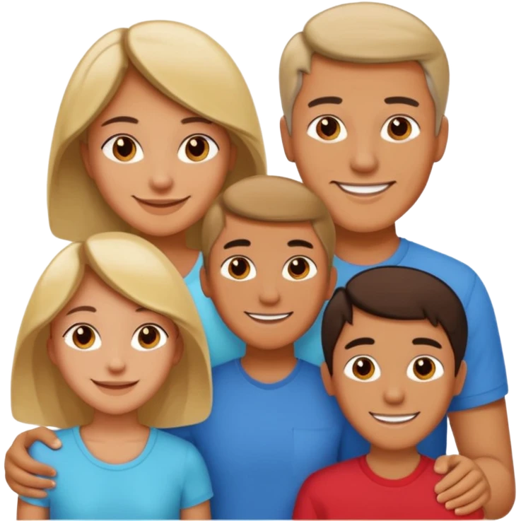 A family emoji set: an adult man and an adult woman as parents, and one teenager (16 years old) emoji