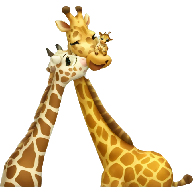 a cat kissing a giraffe emoji