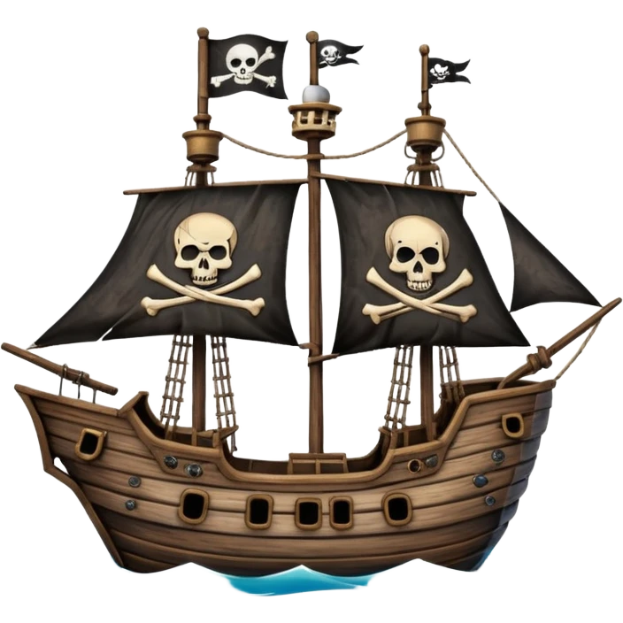 pirate ship with skull flag emoji