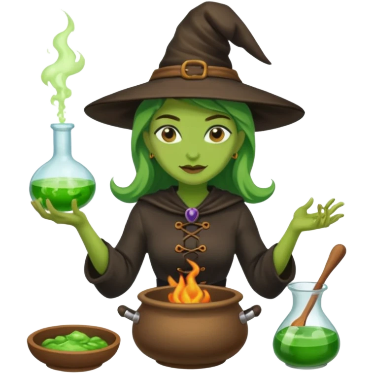 green witch cooking potion emoji