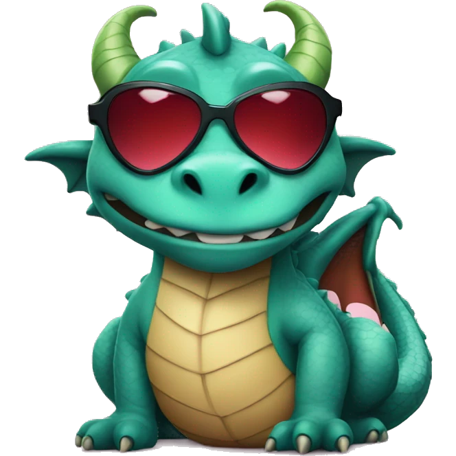 dragon with heart eyes wearing sunglasses emoji