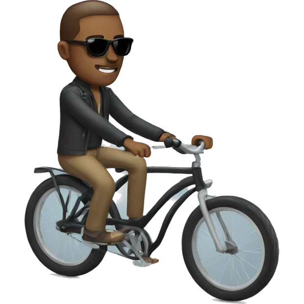 Man with sunglasses on bike emoji