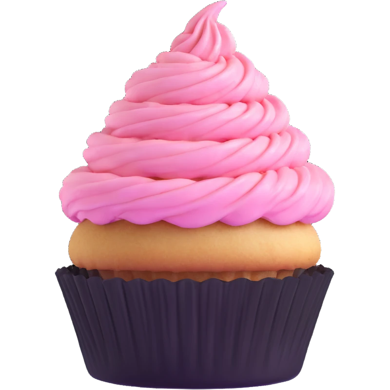 cupcake with pink icing emoji