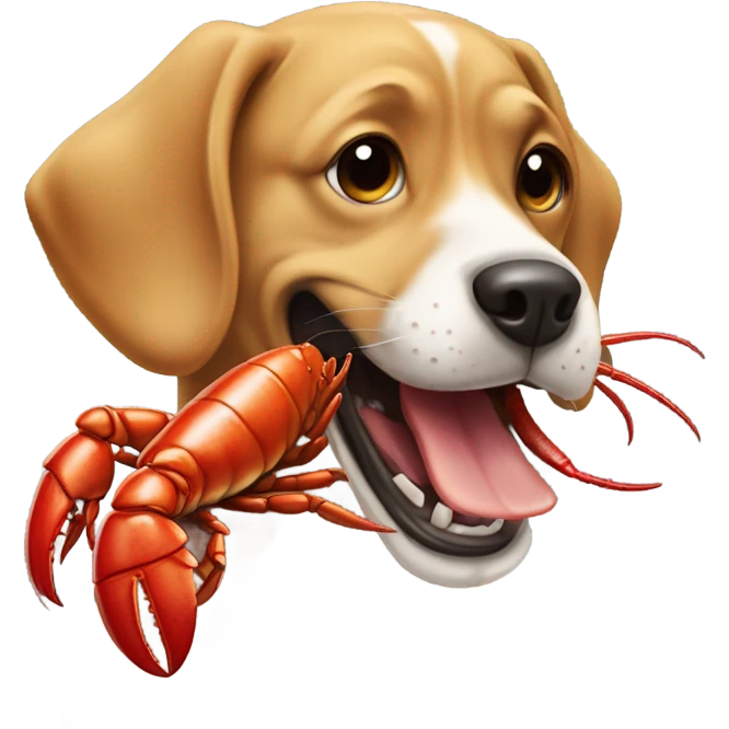 Dog eating lobster  emoji