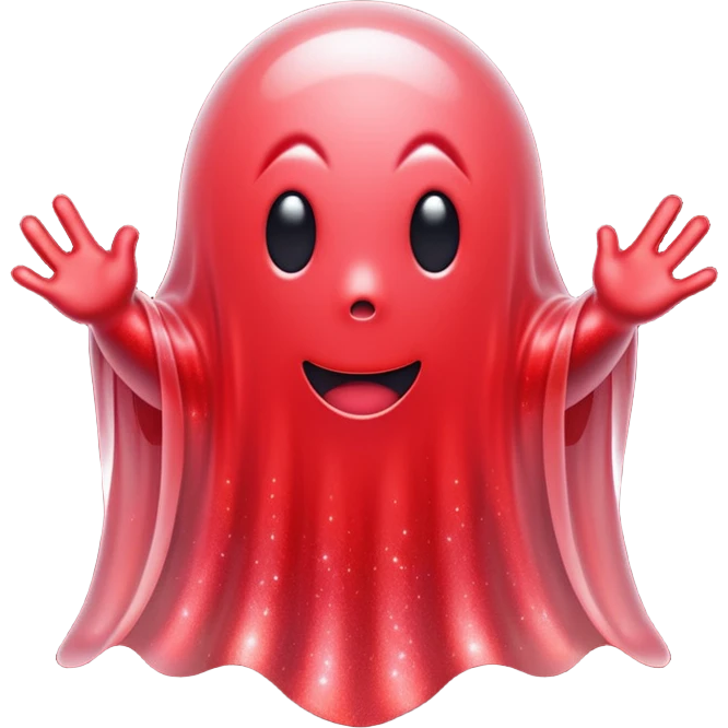 red glitter ghost emoji