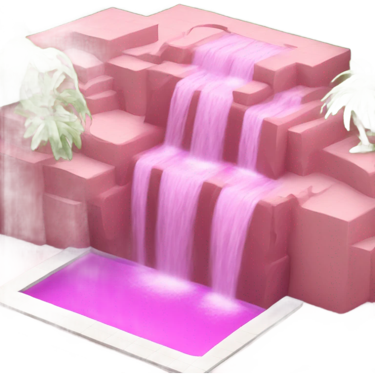 Pink pool with a waterfall  emoji