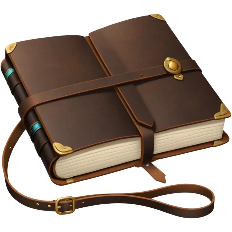dark brown leather travelers journal emoji