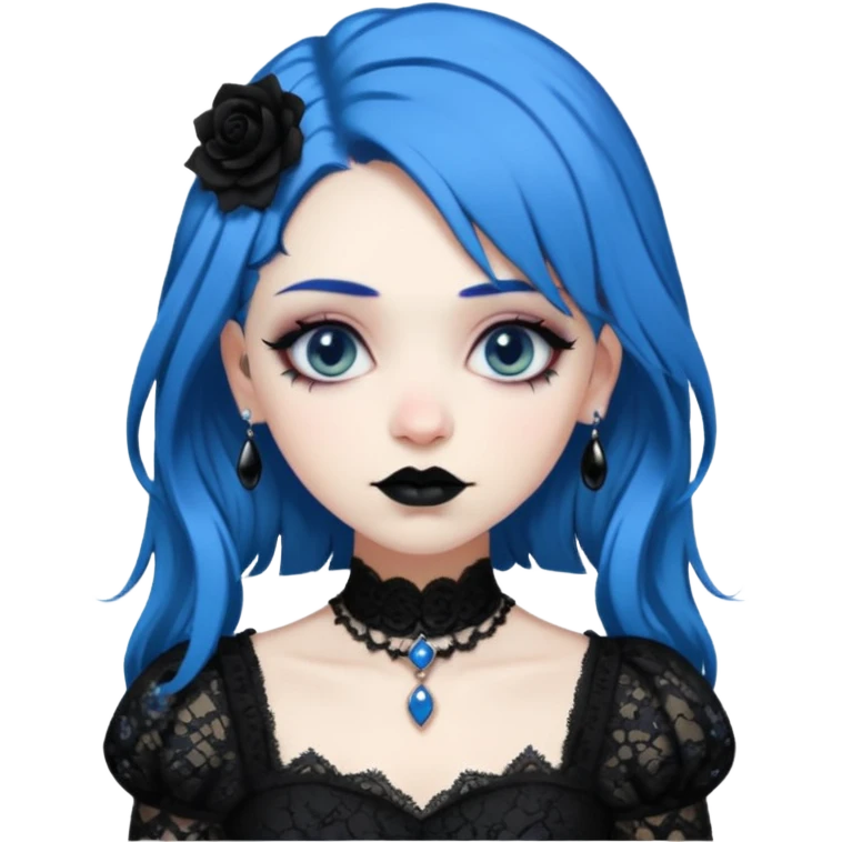 blue haired old goth princess emoji