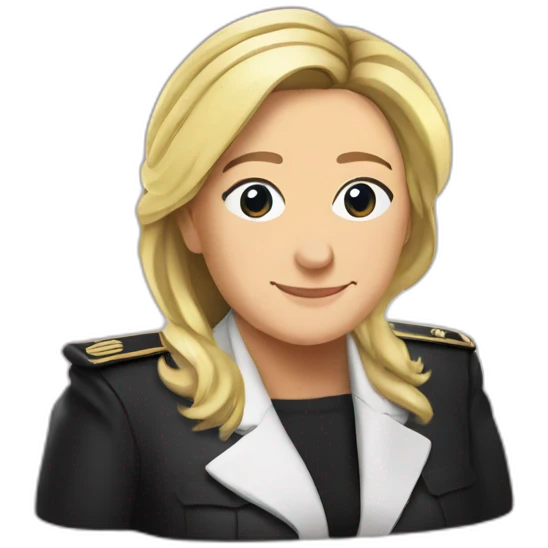 Marine le pen avec un noir emoji