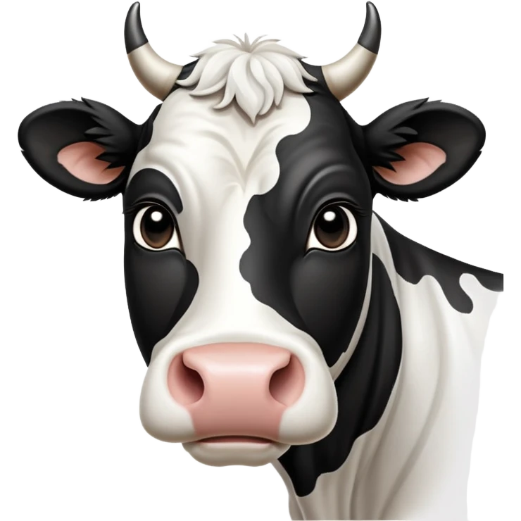 cinematic-noble-black-and-white-cow-portrait-emoji,-poised-and-regal,-with-a-large,-sturdy-build-and-a-beautifully-patterned-hide-of-rich-black-accented-by-crisp-white-patches,-deep-set-soulful-brown-eyes,-simplified-yet-sharp-and-sophisticated emoji