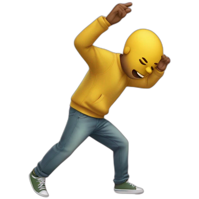 Humain qui fait un dab emoji