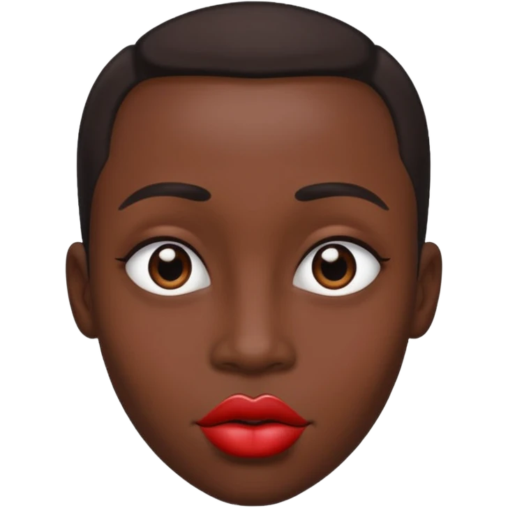 black person , big forehead , black love , big lips with black overline emoji