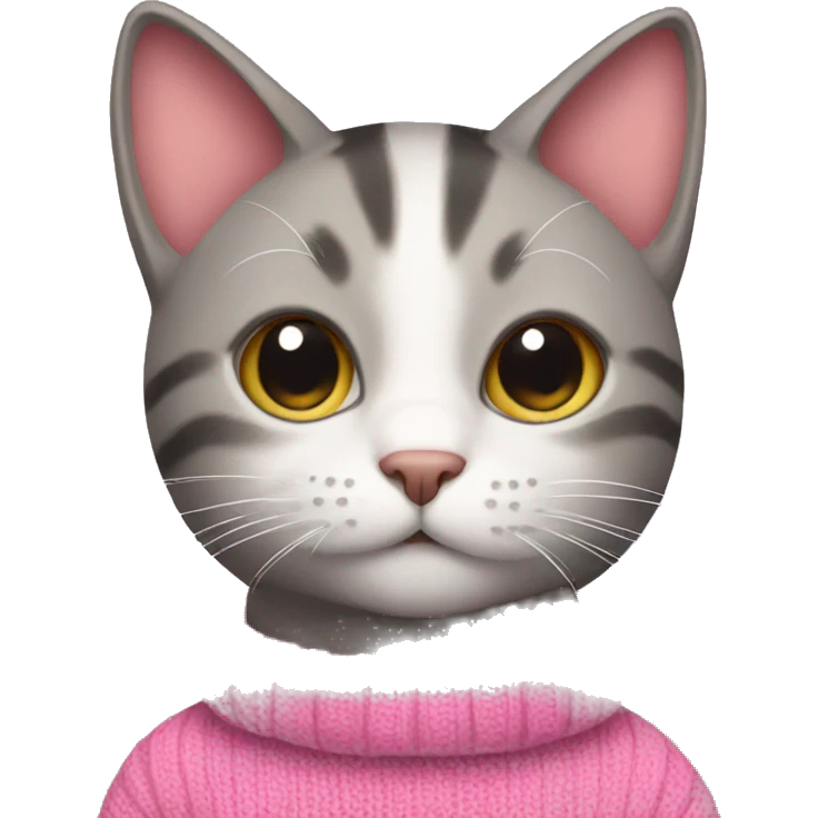 cat with pink sweater emoji