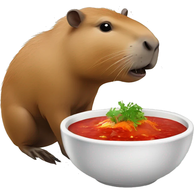 Capybara with borsch emoji