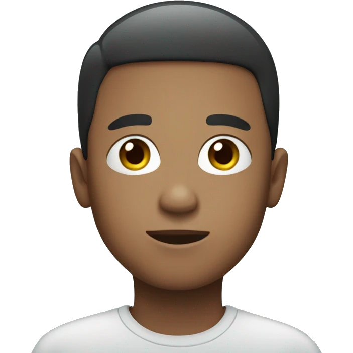 A boy with iphone only the face with blue  background  emoji