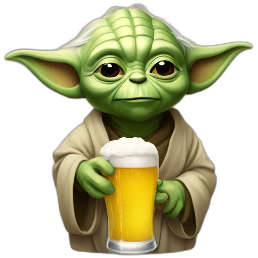 Yoda bebiendo cerveza emoji