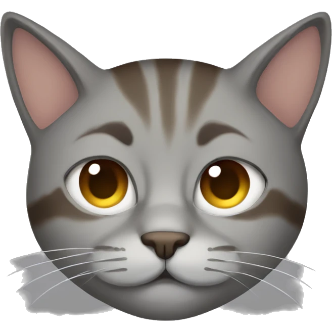Grey/brown cat sleeping emoji