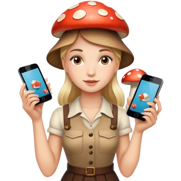 Girl Mushroom selling phones  emoji