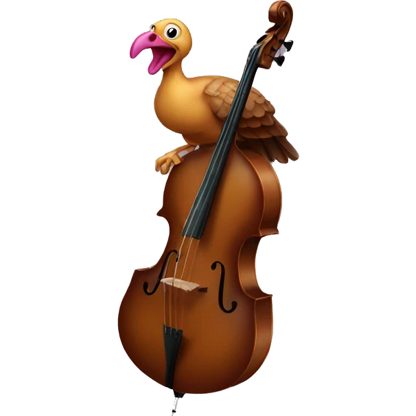 turkey playing the double bass emoji