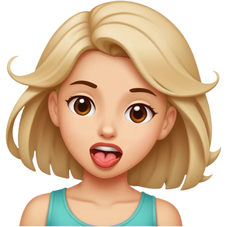 girl shaking her head and swinging her tongue out left and right emoji