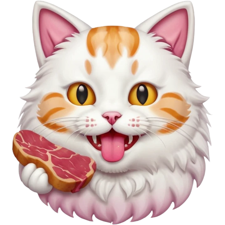 cat eating meet emoji