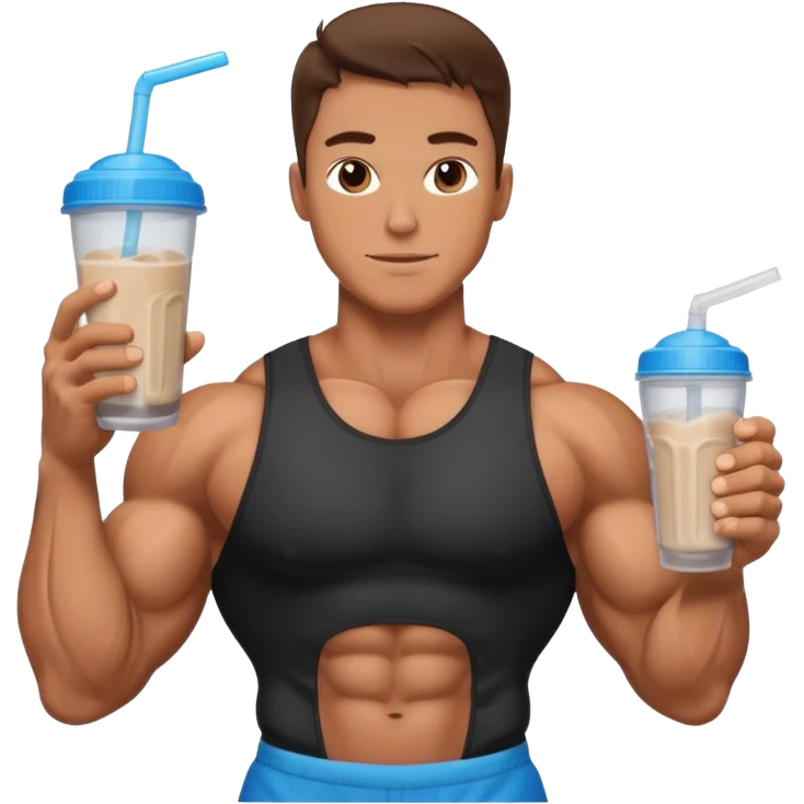 bodybuilder holding protein shake emoji