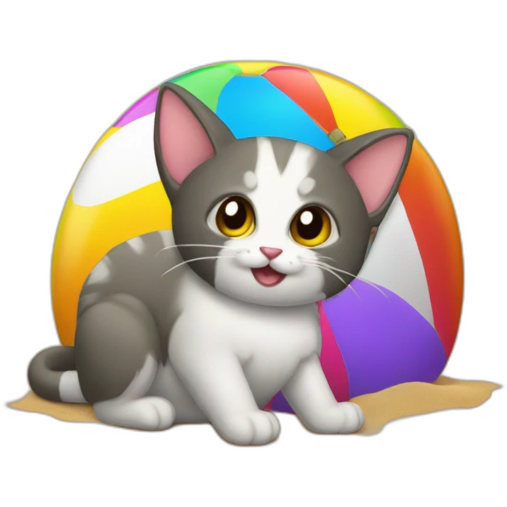 Beachball-bat-cat emoji