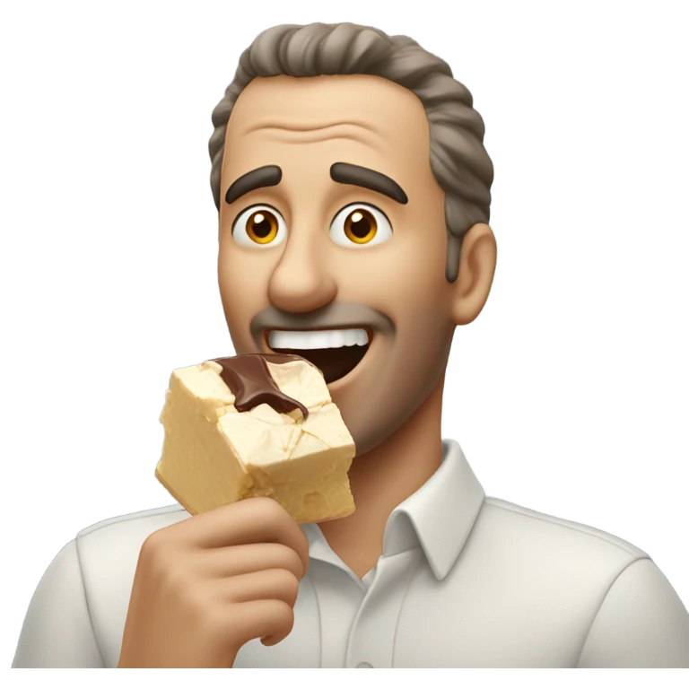 Man eating fudge emoji