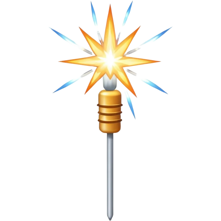 white sparkler on a stick emoji