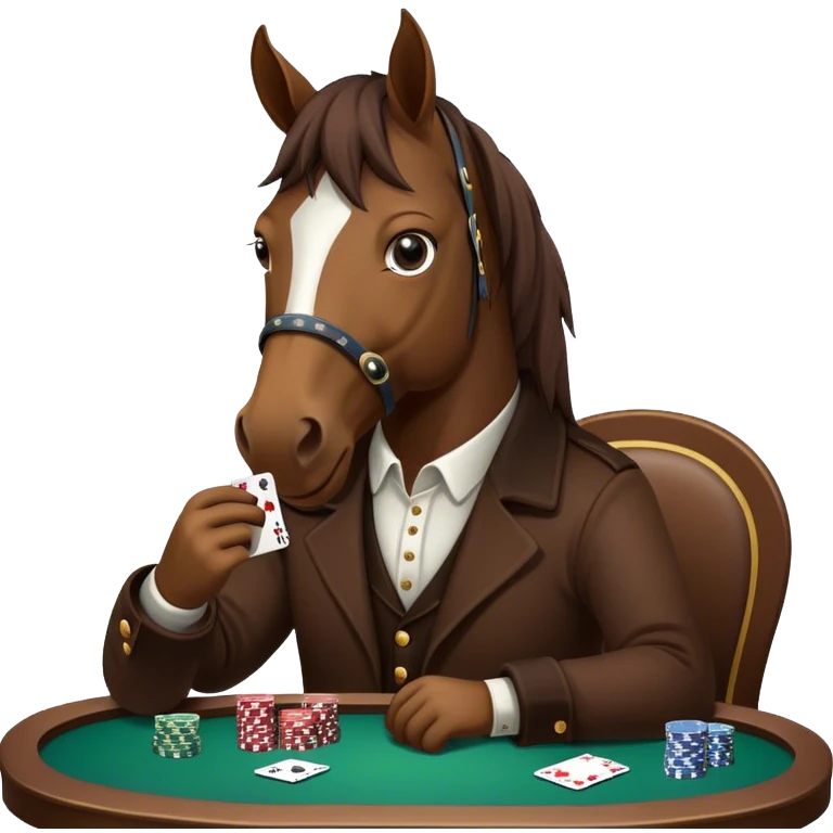 horse playing poker emoji