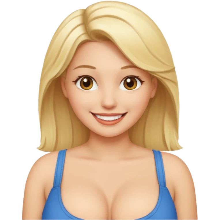naked blonde woman with big boobs emoji