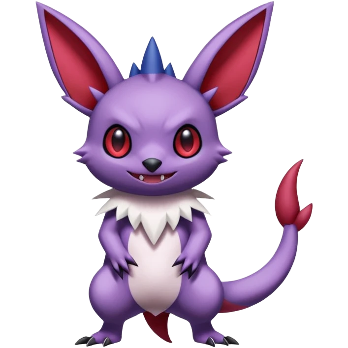 Stitch-Sableye-Noibat-Minccino-Zangoose-fusion, full body emoji