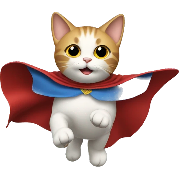 cat flying with a cape emoji