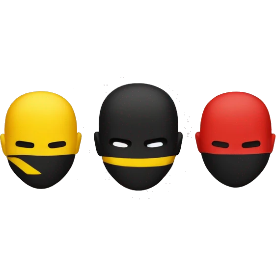 one ninja emoji black red yellow from top to bottom like german flag emoji