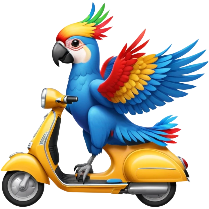 Macaw on vespa emoji