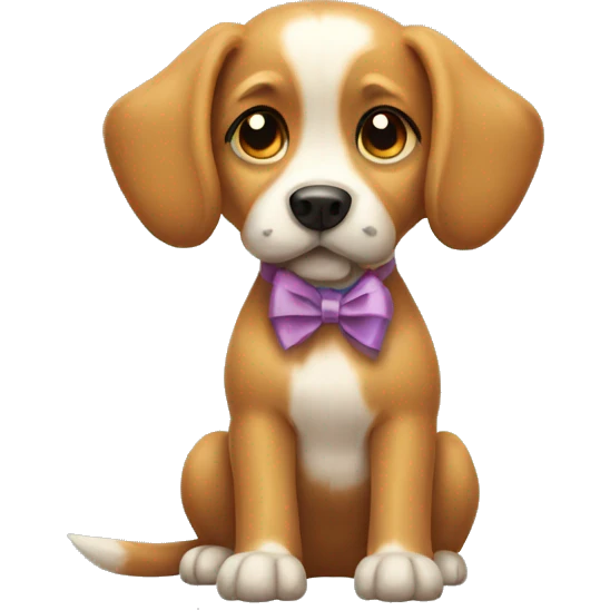 Dog with bow emoji