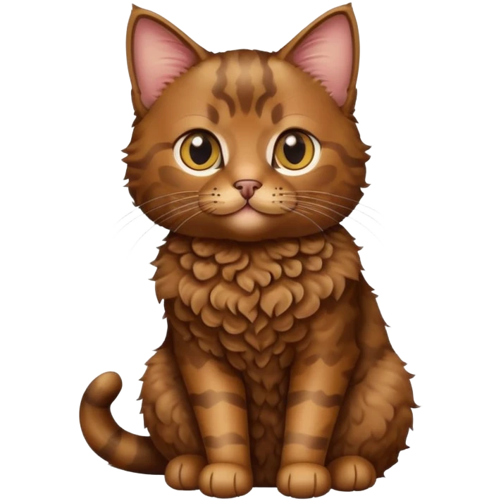 Brown Devon cat sitting emoji