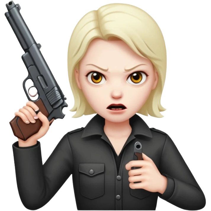 Una cara malvada con una pistola emoji