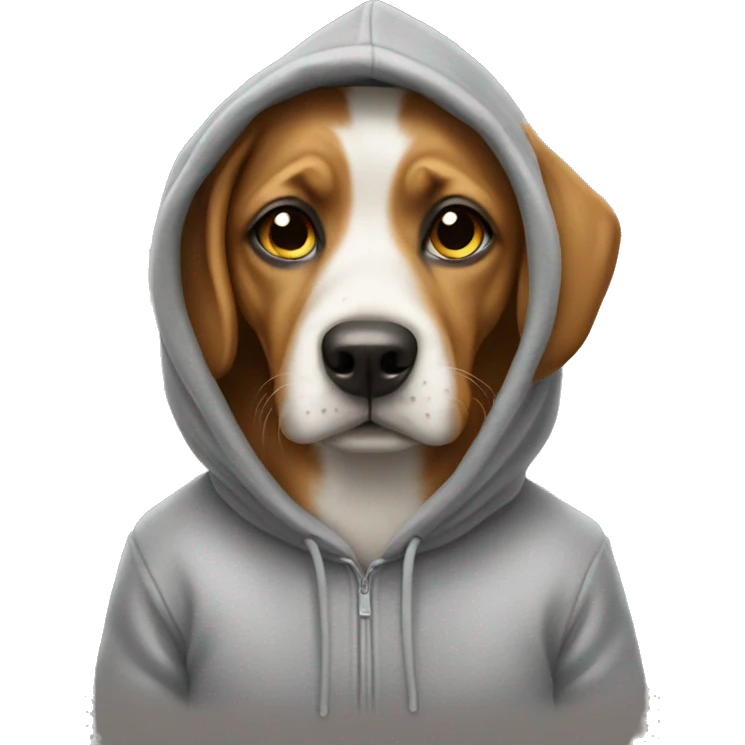 Dog wearing a hoodie emoji