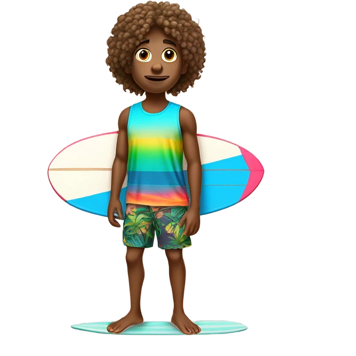 Cute surfer dude with big nose emoji
