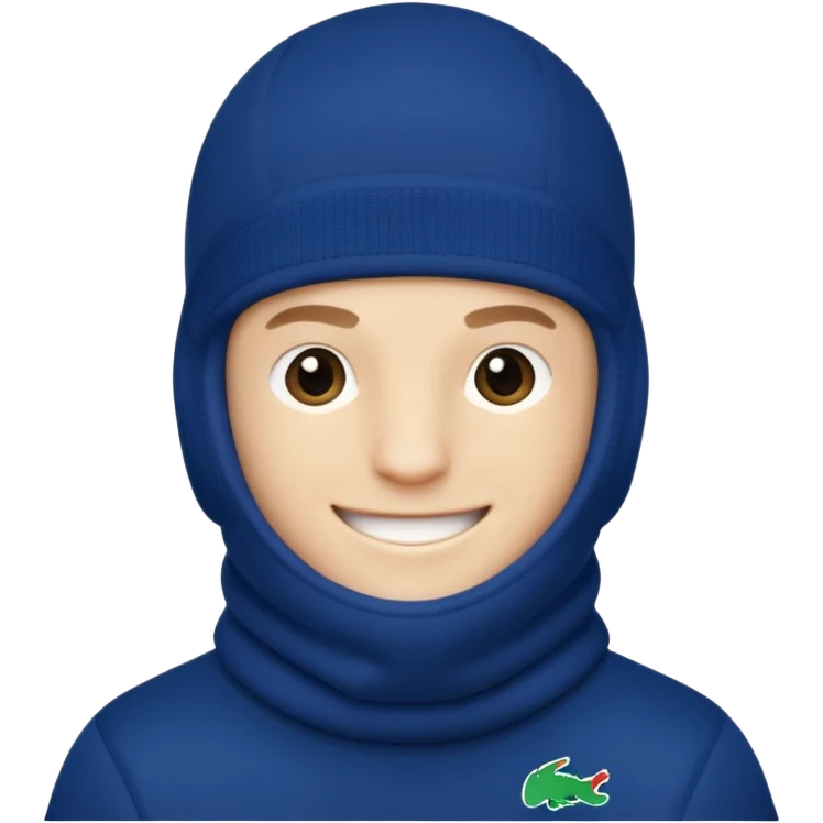 white boy lacoste balaclava with lacoste emoji
