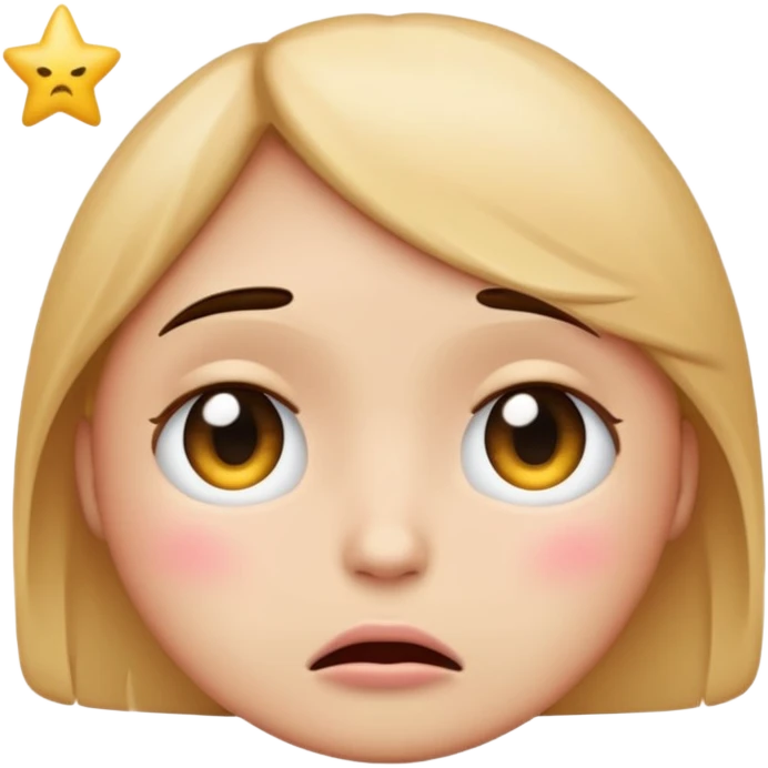 Emoji with sad starry eyes blushing emoji
