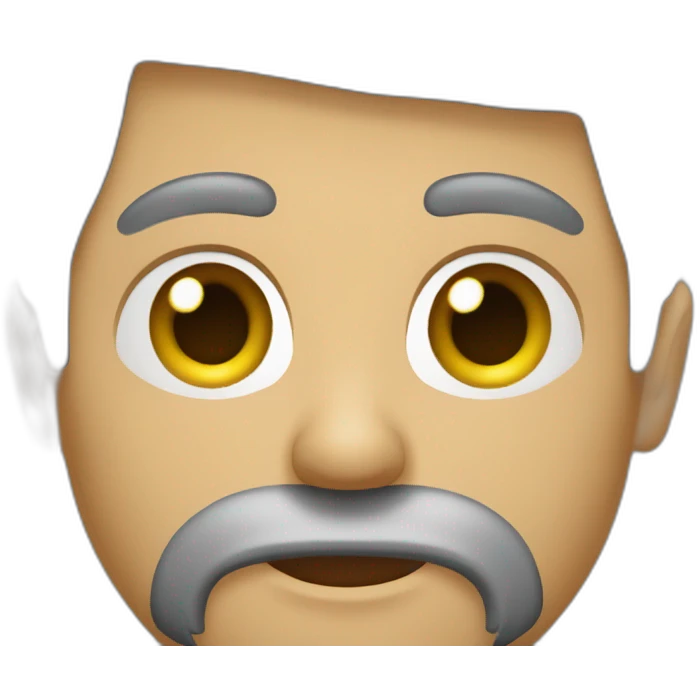hombre con barba,morocho y con el pelo gris emoji